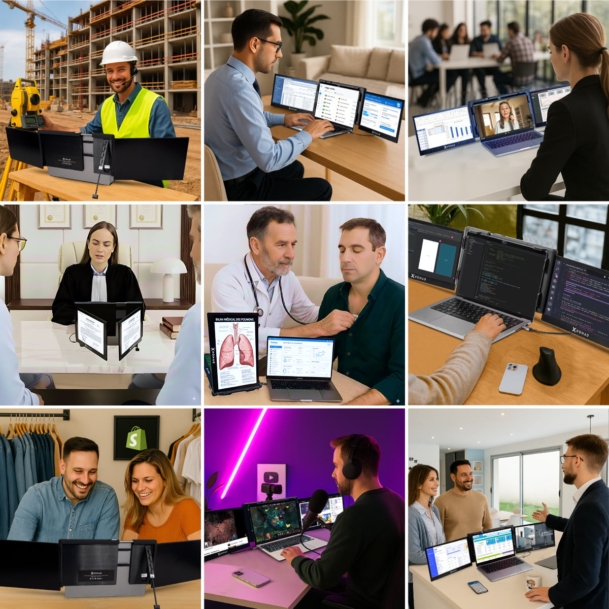 X3 Pro® Tragbarer Doppelbildschirm 13,3" – Komfort & Produktivität