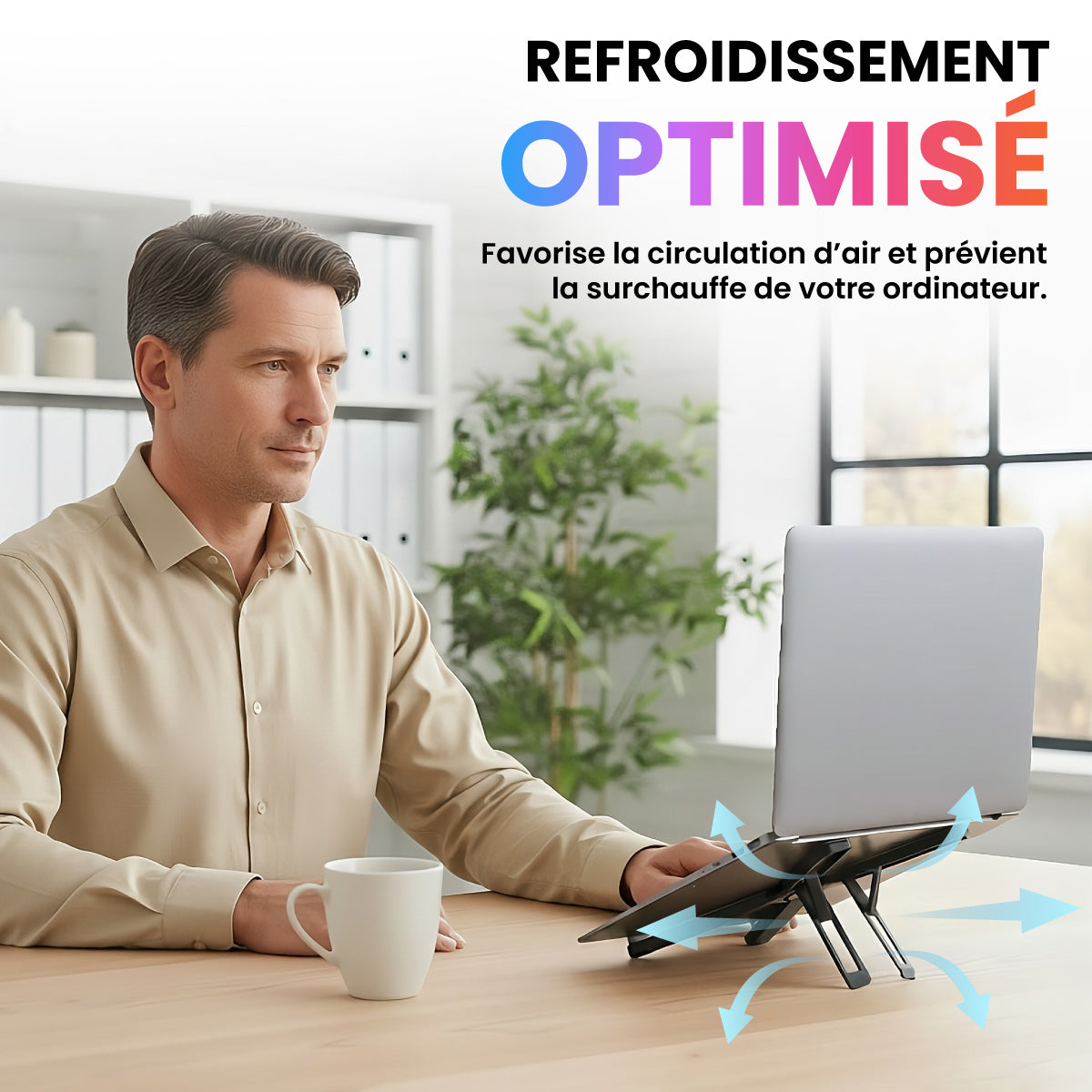 Airstand® Support ordinateur portable aluminium pliable - MacBook & PC de  10 à 16" - 7 positions - Confort optimal