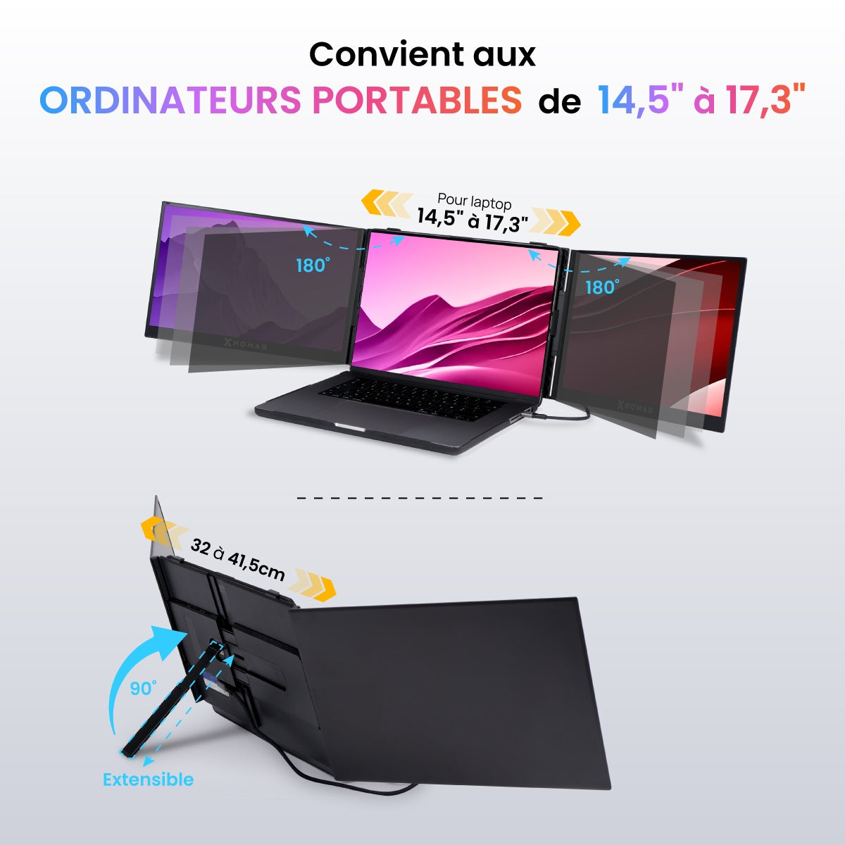 X3 Pro® Tragbarer Doppelbildschirm 13,3" – Komfort & Produktivität