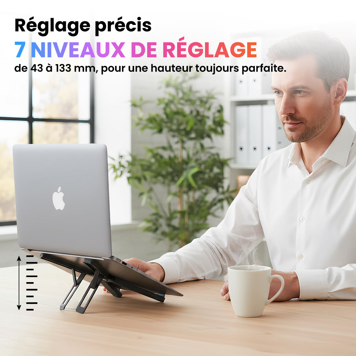 Airstand® Support ordinateur portable aluminium pliable - MacBook & PC de  10 à 16" - 7 positions - Confort optimal