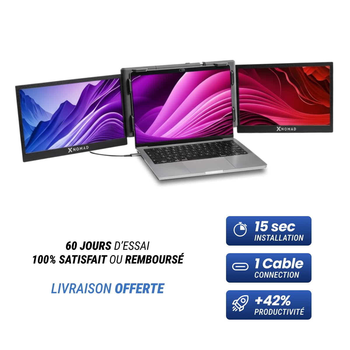 X3 Pro® Tragbarer Doppelbildschirm 13,3" – Komfort & Produktivität