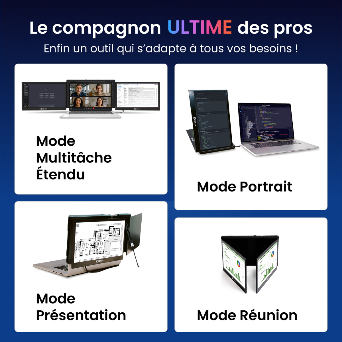 X3 Pro® Tragbarer Doppelbildschirm 13,3" – Komfort & Produktivität