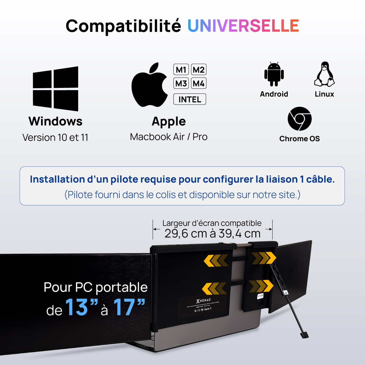 X3 Pro® Tragbarer Doppelbildschirm 13,3" – Komfort & Produktivität