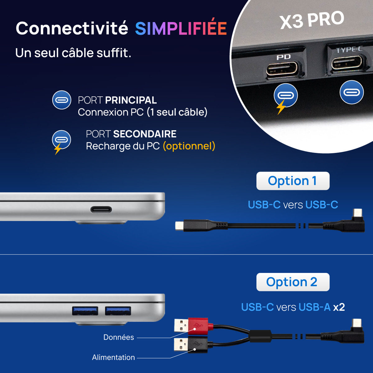 X3 Pro® Tragbarer Doppelbildschirm 13,3" – Komfort & Produktivität