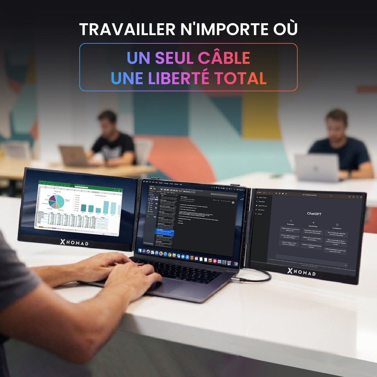 X3 Pro® Tragbarer Doppelbildschirm 13,3" – Komfort & Produktivität
